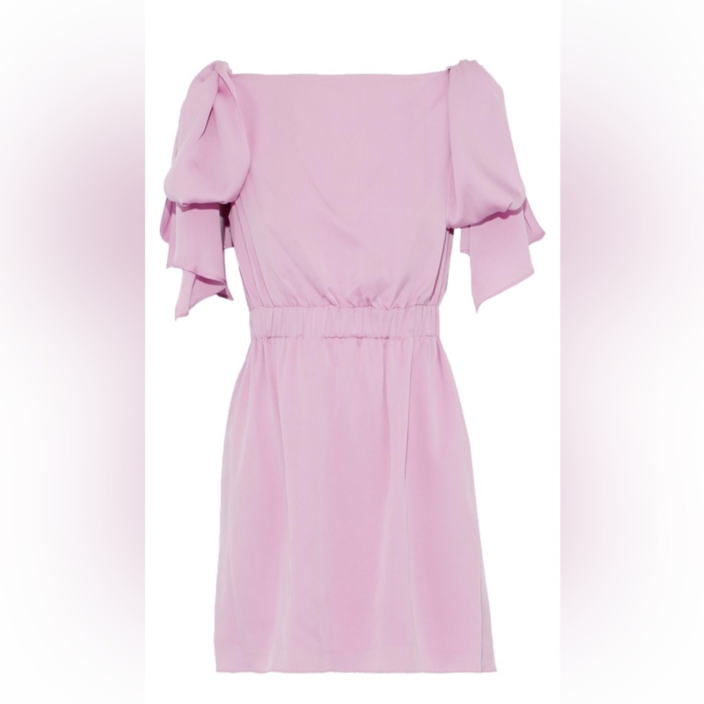 Milly Allie Stretch Silk Lavender Pink Mini Dress